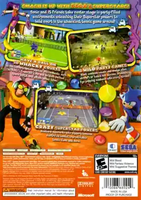 Sega Superstars Tennis (USA) box cover back